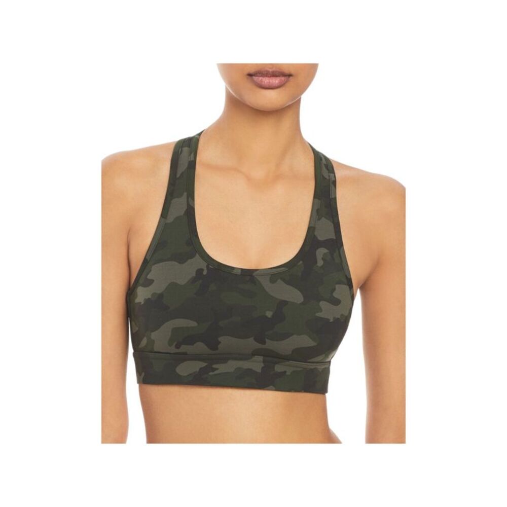 ALL ACCESS Intimates Green T-back Medium Impact Camouflage Sports Bra XS